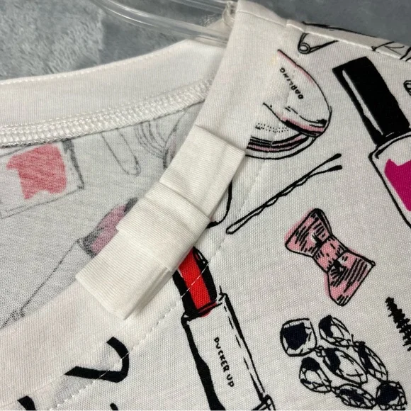 NWT Kate Spade Dream A Little Dream Nightshirt Sz Large Multicolor Lipstick - Picture 6 of 14